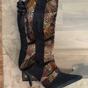 Western thigh high stiletto boot